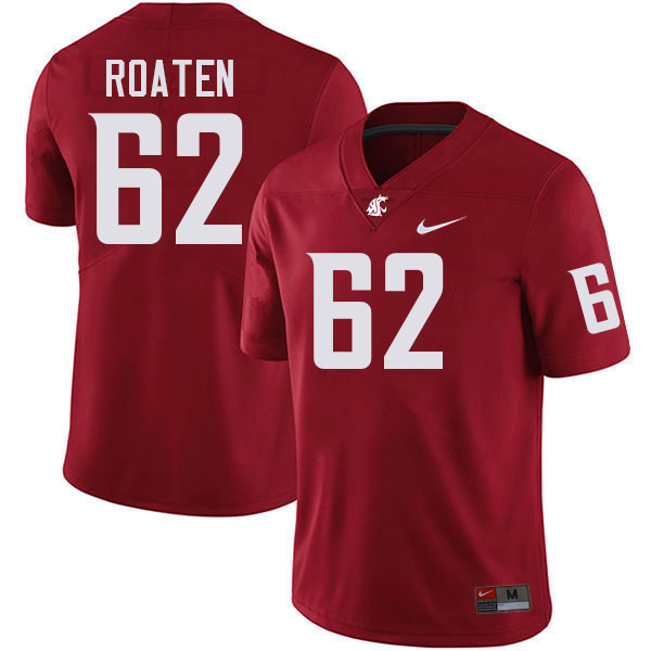 Men #62 Luke Roaten Washington State Cougars College Football Jerseys Stitched-Crimson